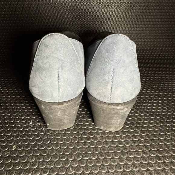 THE FLEXX Run Quickly Leather Wedge Pump Slate Blue Mary Janes Shoe Womens 7 - Picture 3 of 7